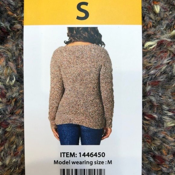 ADRIENNE VITTADINI Marl Knit V-Neck Sweater - Small -  NWT - Picture 5 of 5